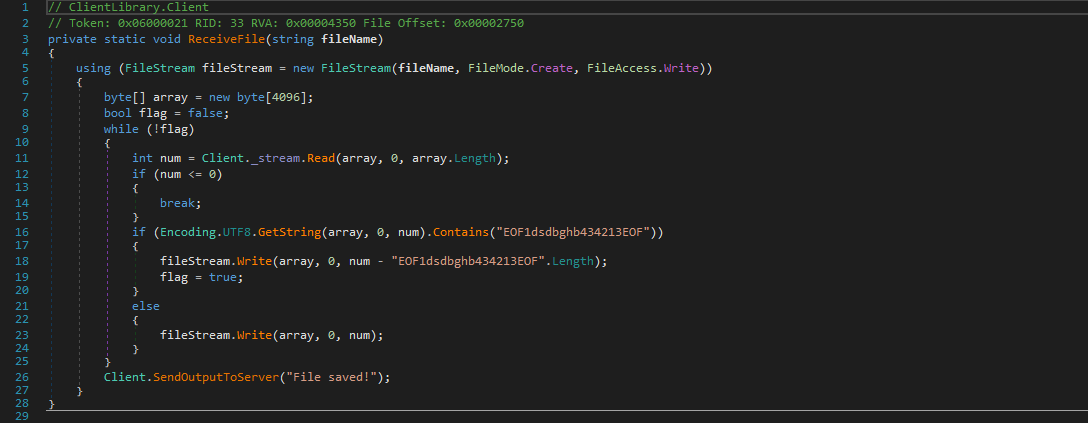ReceiveFile function